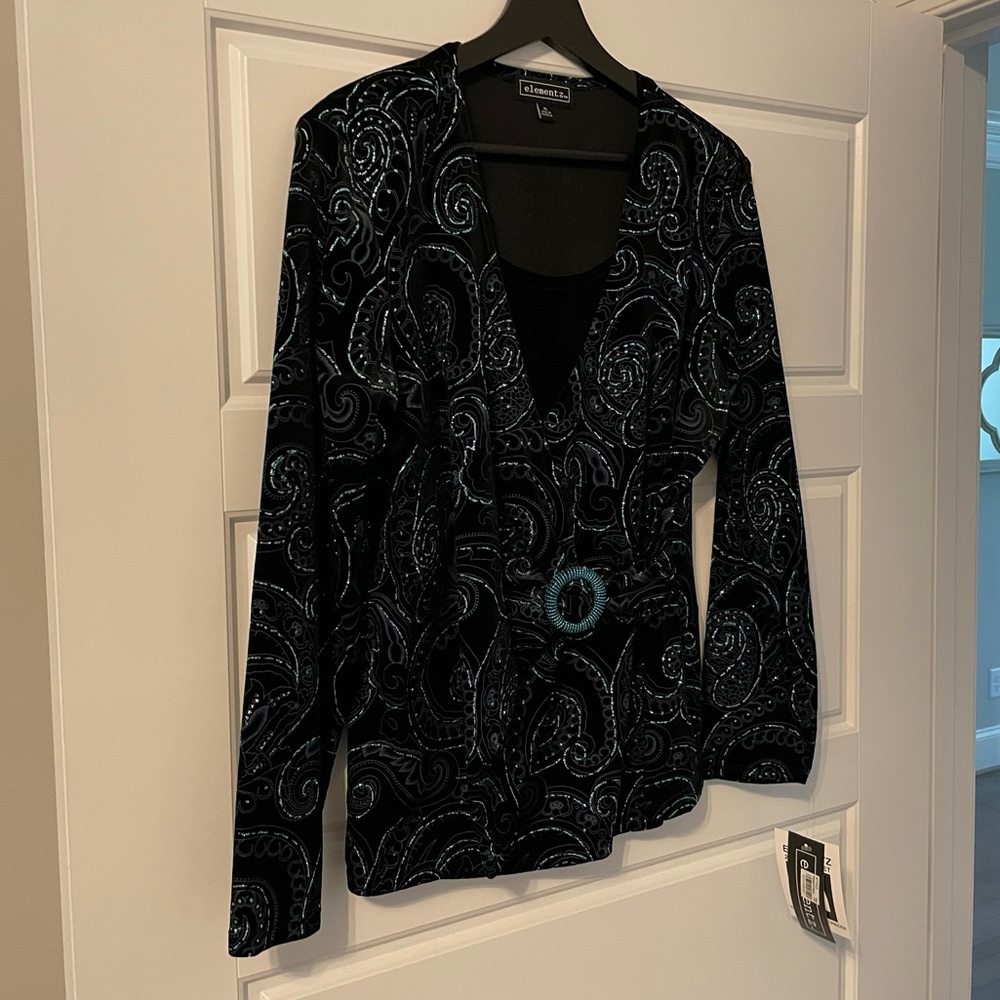 🆕 Elementz dressy top, XL,  NWT - Picture 2 of 9